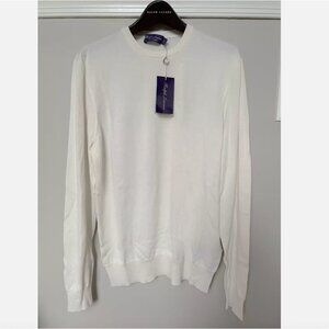 Brand New Mens Purple Label 100% Cashmere cream sweater. Made in Italy.